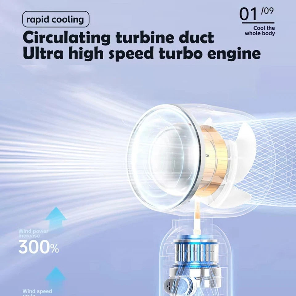 Foldable Handheld Fan - Foldable Design - Bladeless Fan