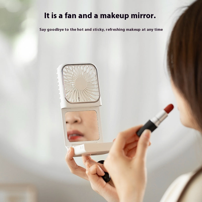 3-in-1 Mini Fan - Portable Charger - Mirror - Digital Display