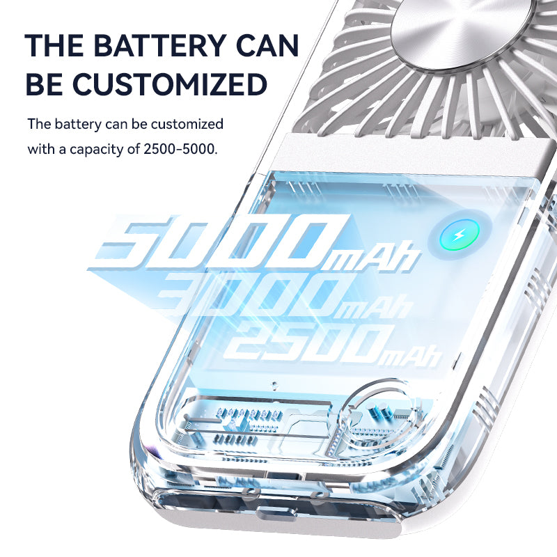 2-in-1 Mini Fan - Portable Charger - Mirror - Digital Display