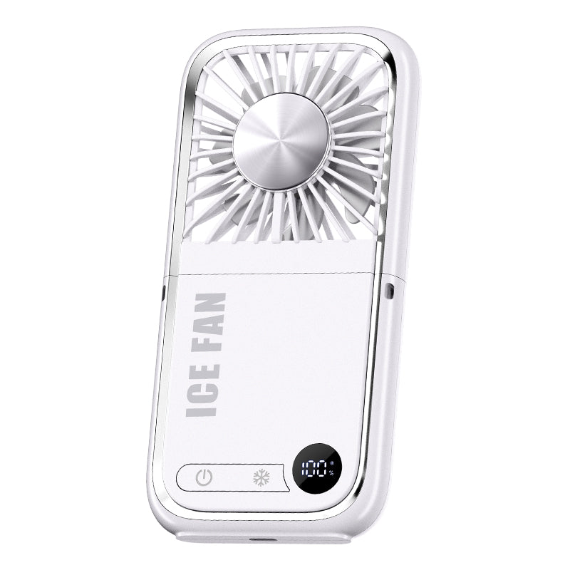2-in-1 Mini Fan - Portable Charger - Mirror - Digital Display
