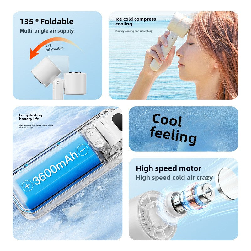 Ice Cooling Mini Fan - Digital Display Mini Fan - Portable Air Condition