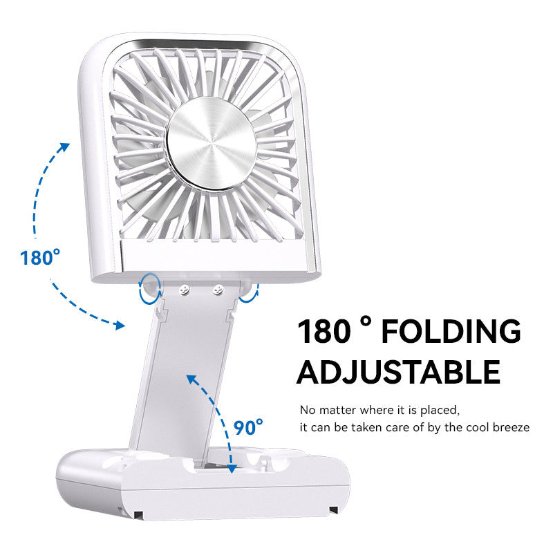 2-in-1 Mini Fan - Portable Charger - Mirror - Digital Display