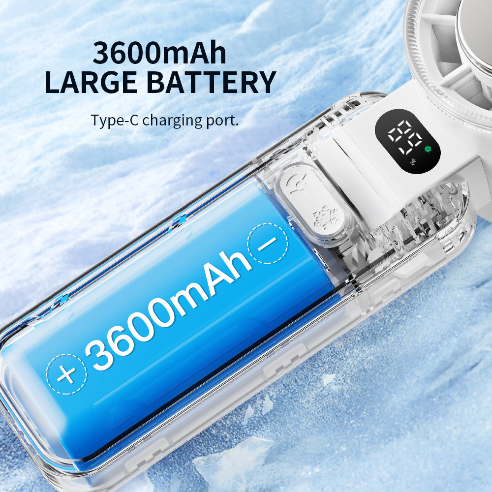 Ice Cooling Mini Fan - Digital Display Mini Fan - Portable Air Condition