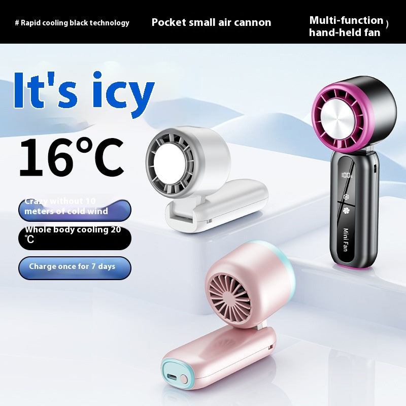 Ice Cooling Fan - Foldable Mini Fan - Indoor and Outdoor Use