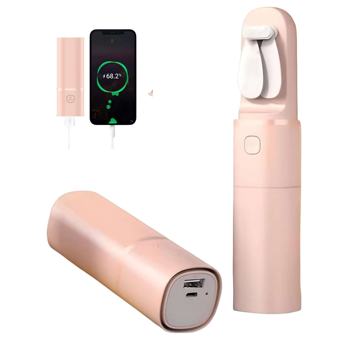 3-in-1 Mini Fan - Portable Charger - Power Bank