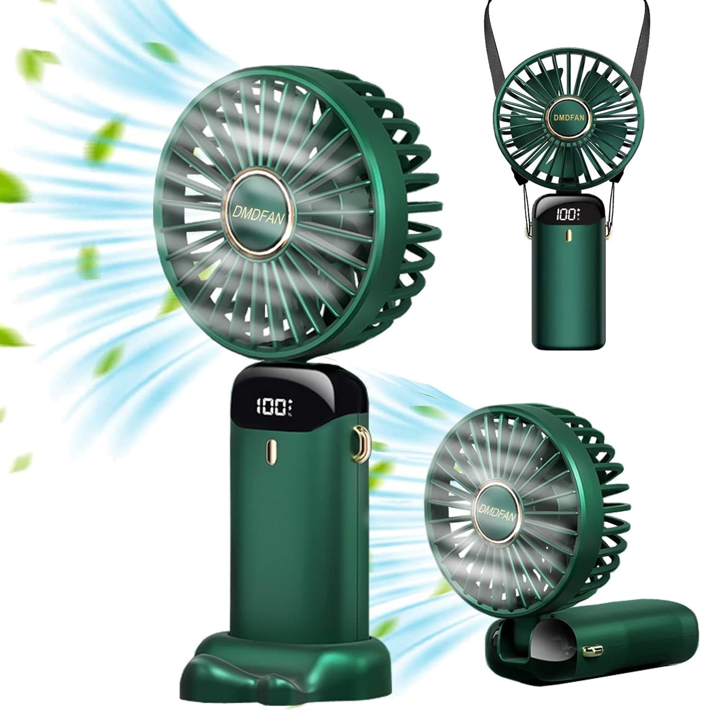 New Portable Mini Fan - Foldable with Lanyard and Base