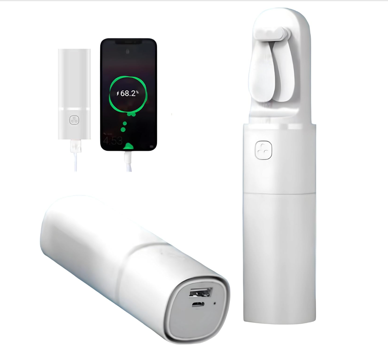 3-in-1 Mini Fan - Portable Charger - Power Bank
