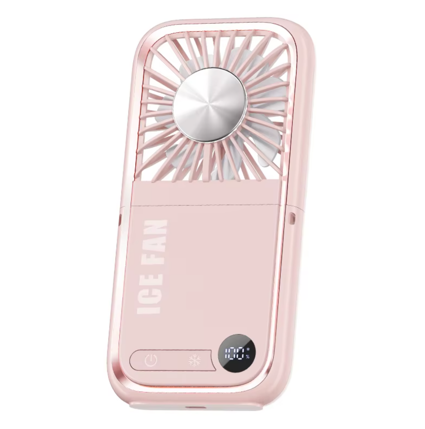 2-in-1 Mini Fan - Portable Charger - Mirror - Digital Display