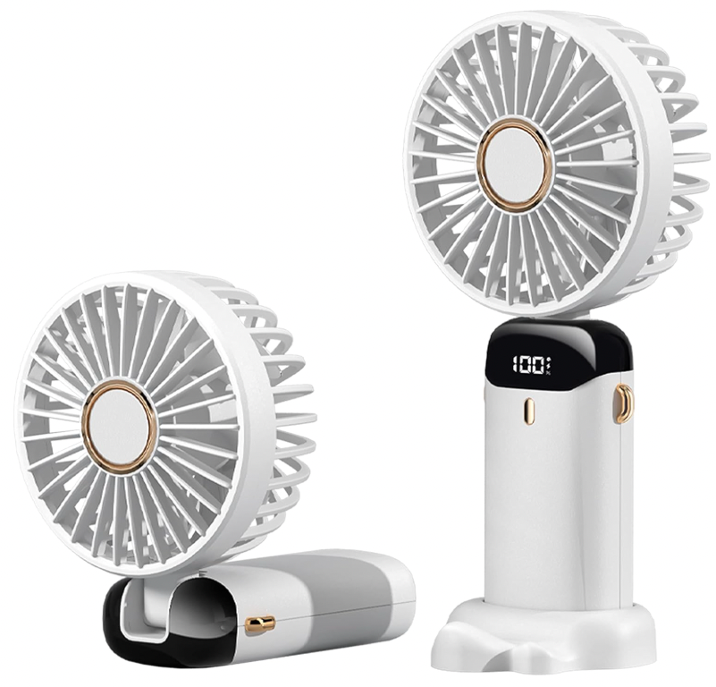 New Portable Mini Fan - Foldable with Lanyard and Base